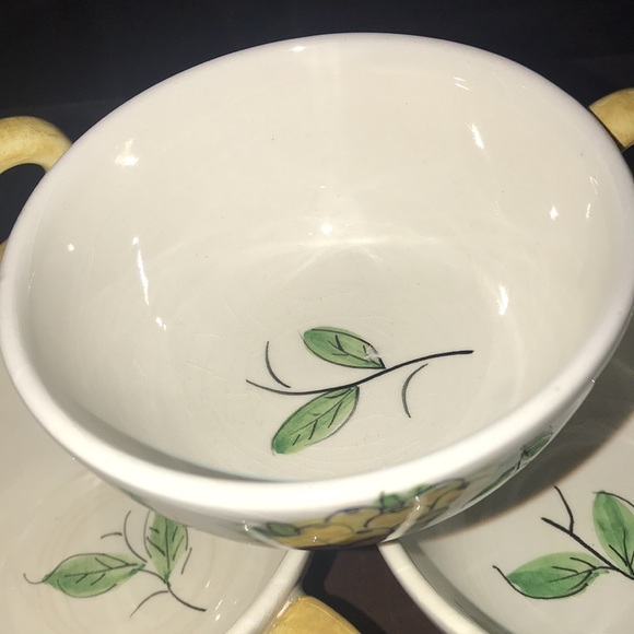 Vintage hand painted set of 5 mugs from Italy - Picture 7 of 13